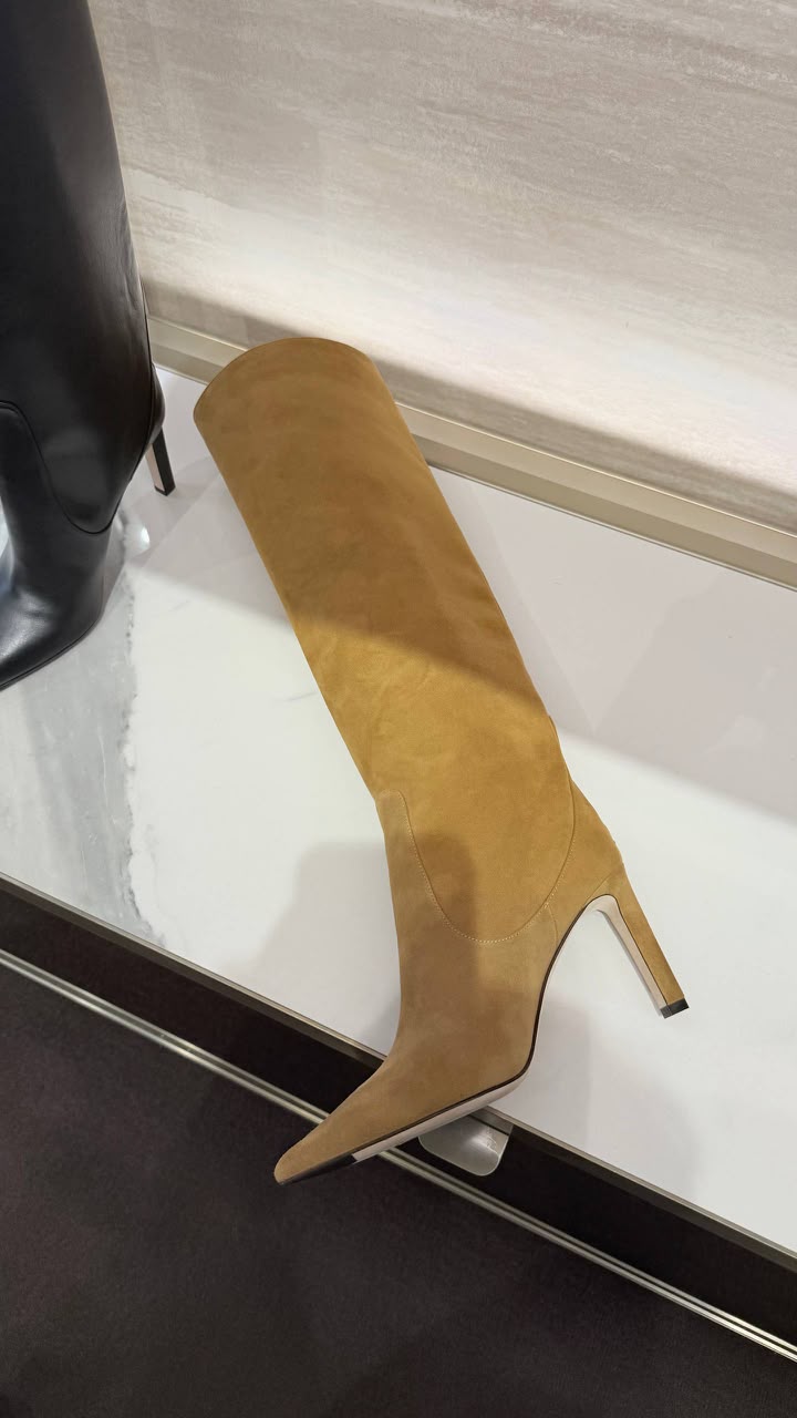 Suede Stiletto Knee-High Boots
