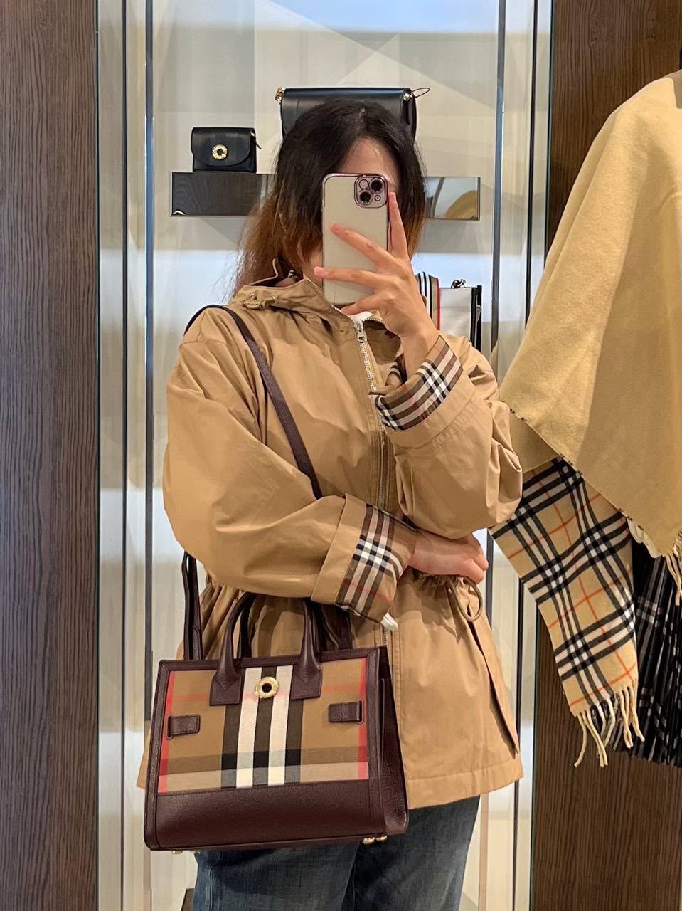 Vintage Check Detail Hooded Jacket