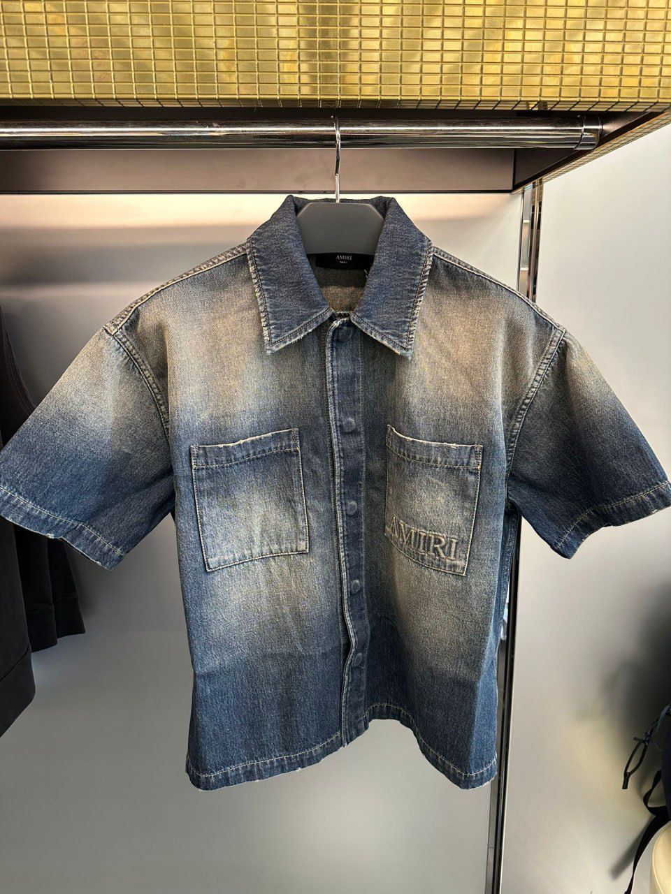 Core Logo Denim Short Sleeve Shirt
