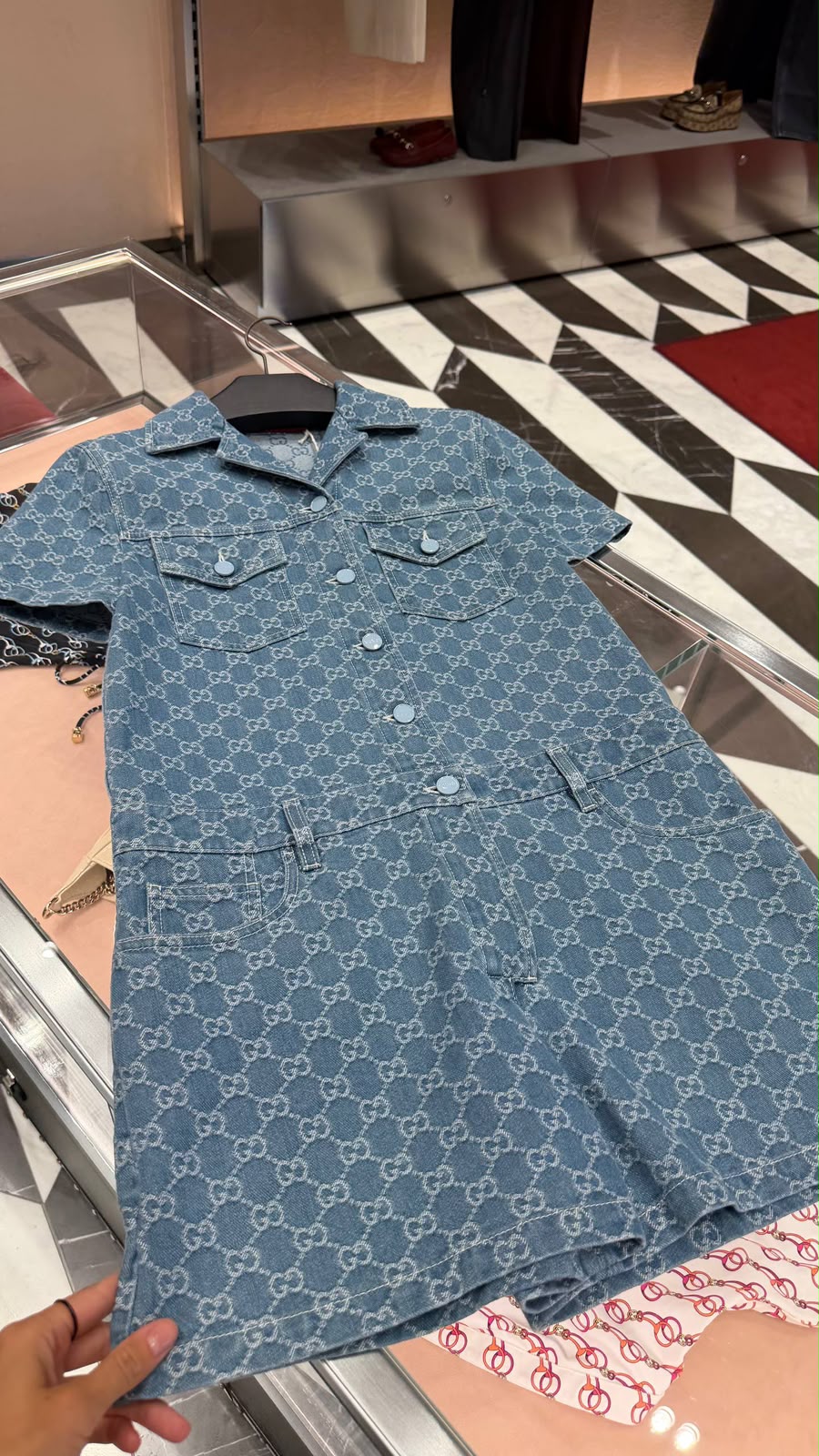 GG Denim Playsuit