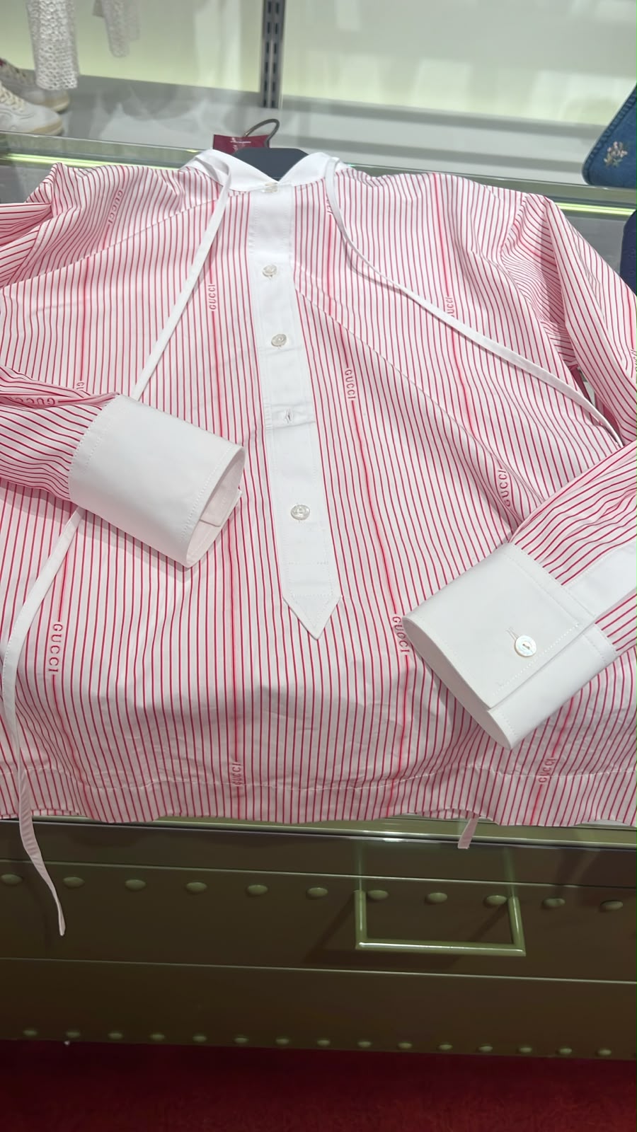 Striped Cotton Poplin Hoodie Shirt