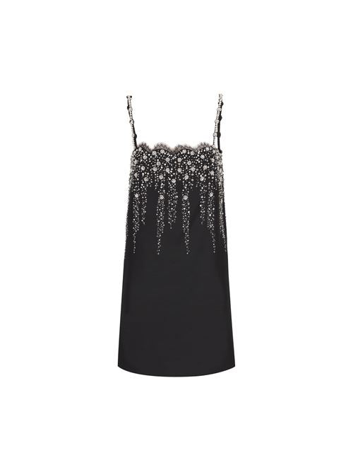 Abito Corto in Crepe Couture Ricamato