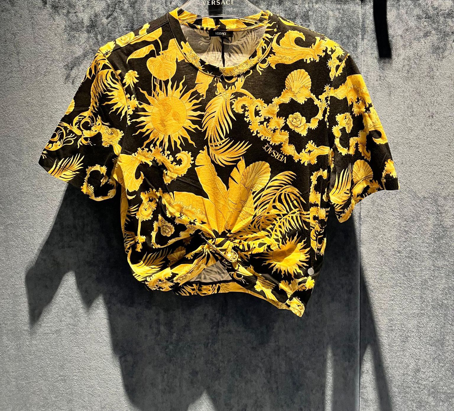 Barocco Sun Print Knot-Front T-Shirt