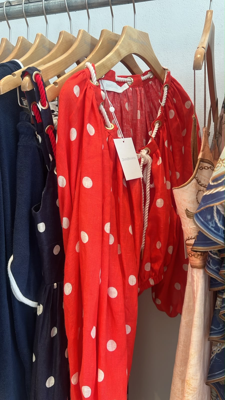 Polka Dot Linen Blouse