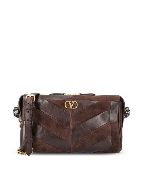 Borsa realizzata in suede e nappa