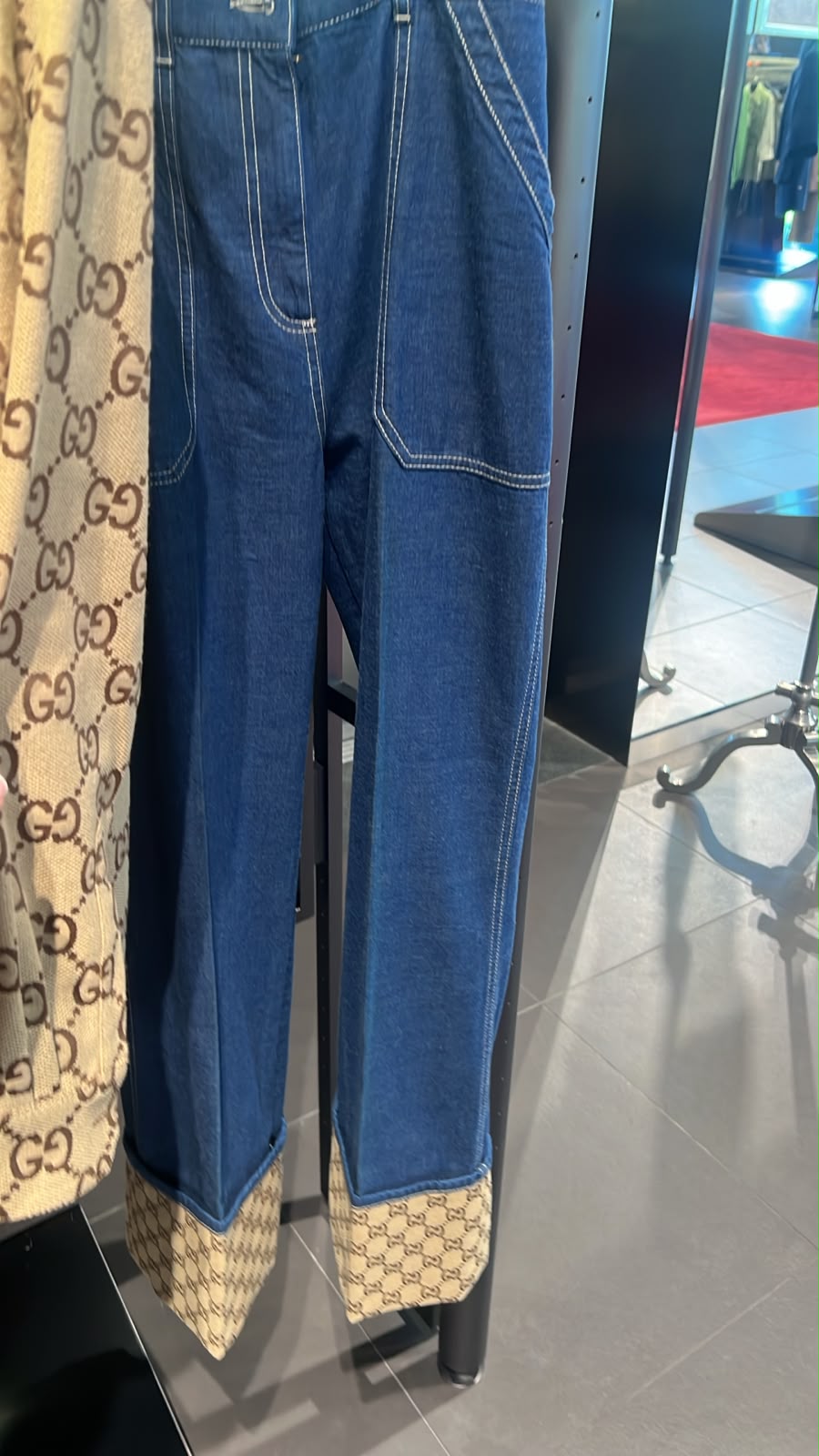 GG Canvas Cuffed Denim Trousers