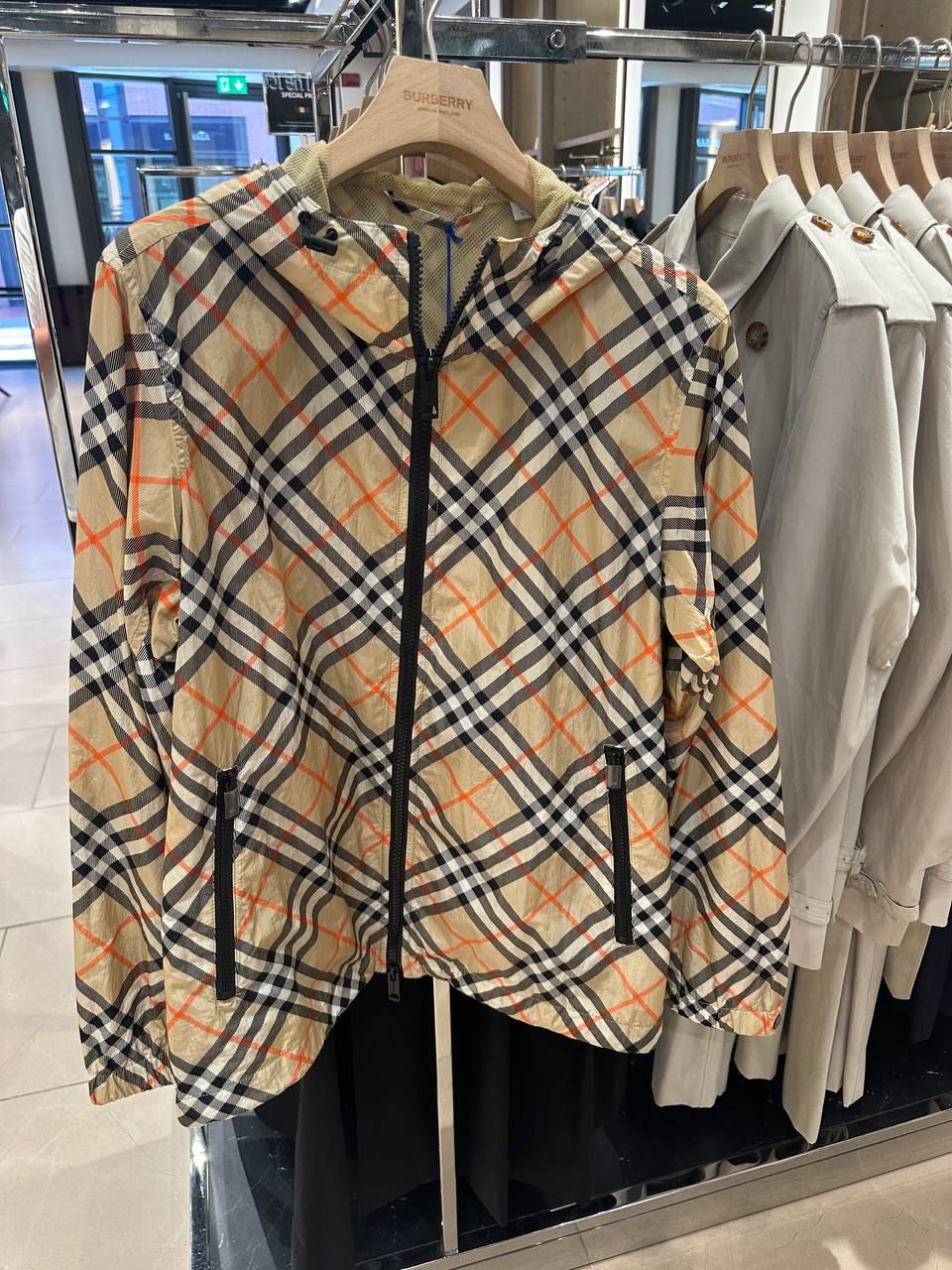 Check Hooded Jacket