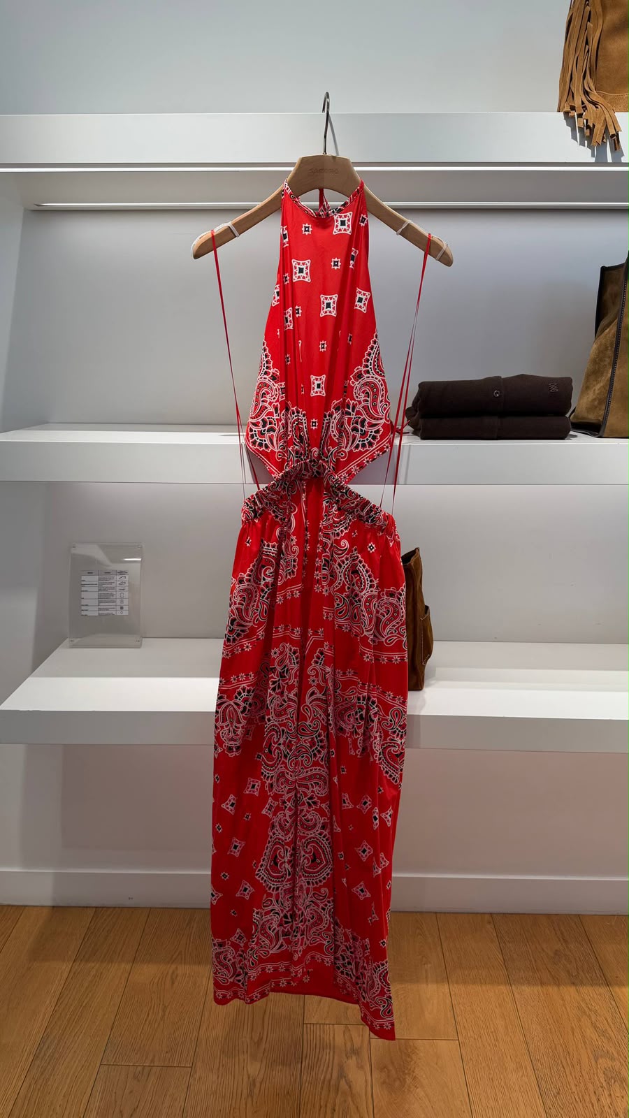 Bandana Print Cut-Out Maxi Dress