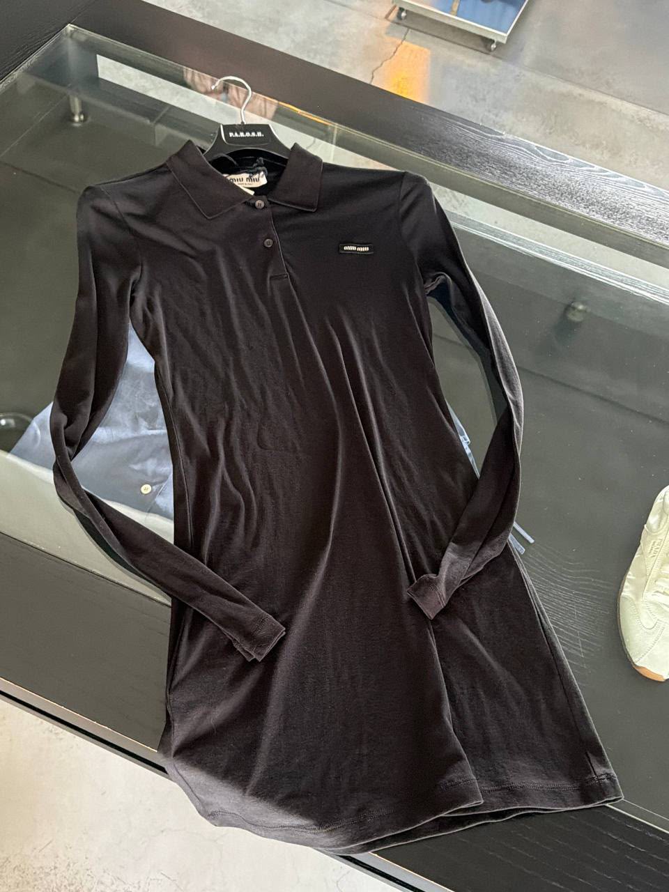 Long-sleeve polo dress