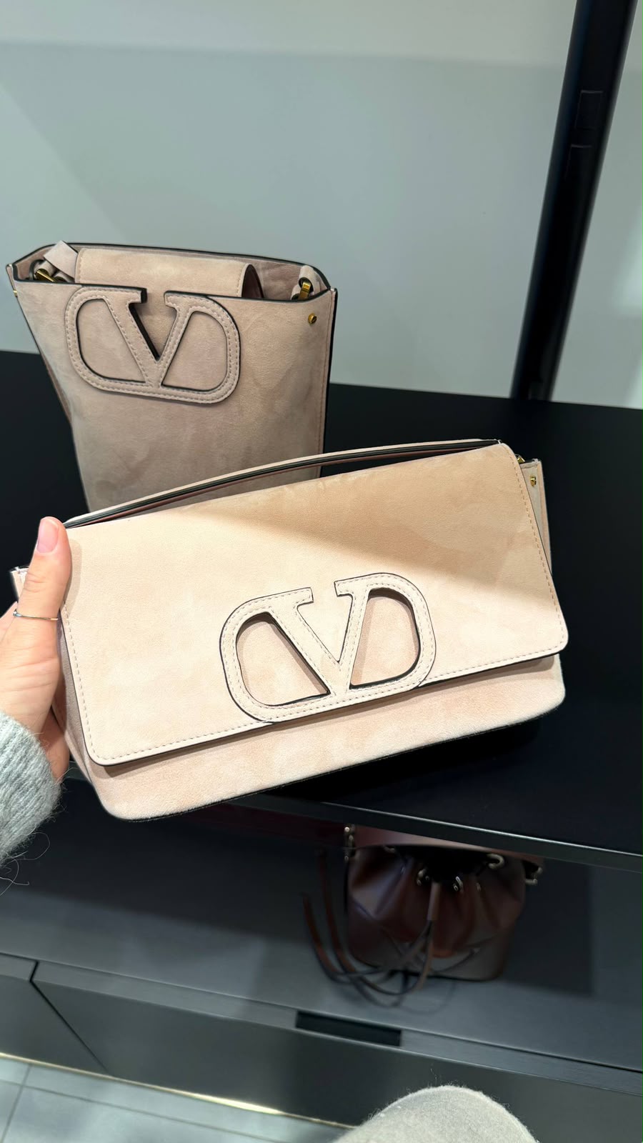 Garavani VLogo Signature Suede Shoulder Bag
