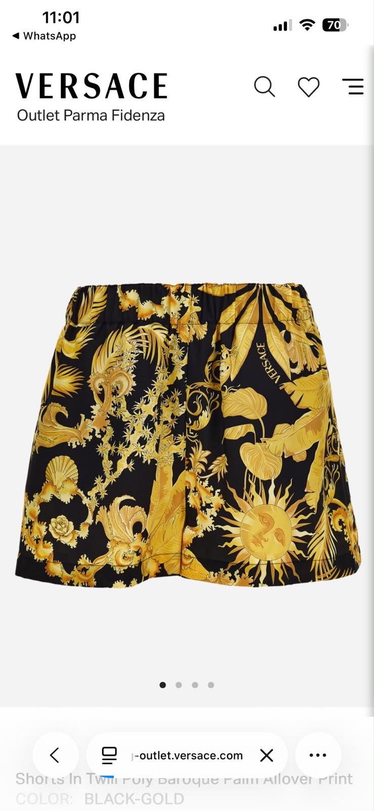 Shorts In Twill Poly Baroque Palm Allover Print