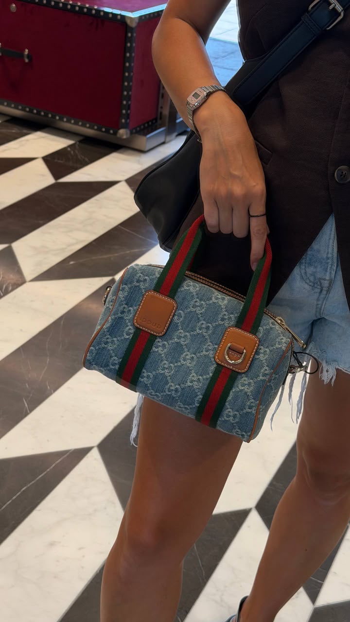 Ophidia GG denim mini bag
