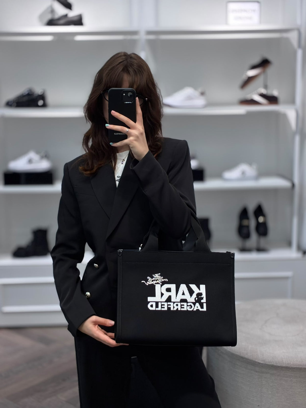 K/Signature Canvas Tote Bag