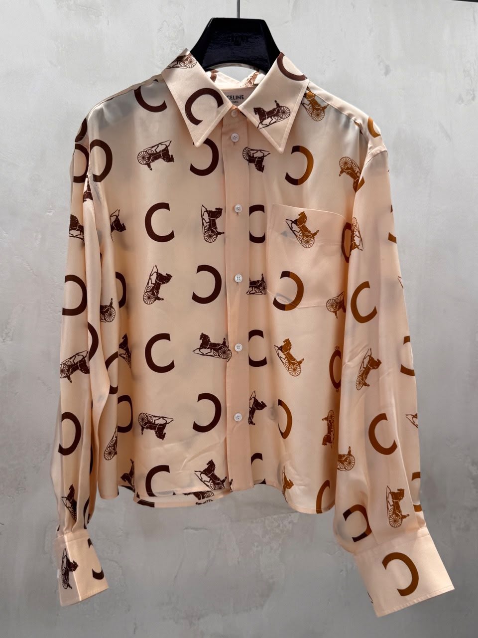 Classic Shirt in Silk Crepe with Sulky Print