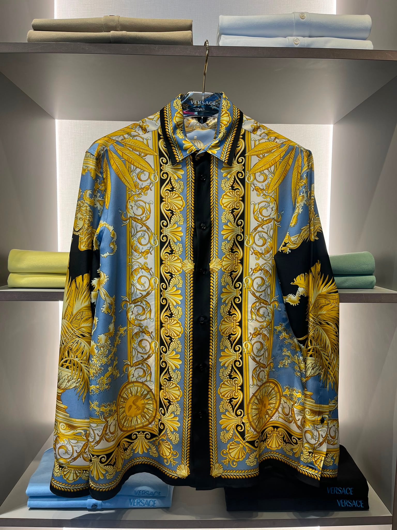 Barocco Print Silk Shirt