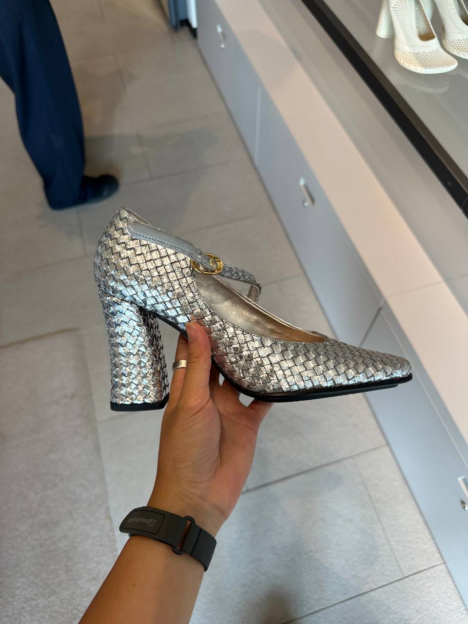Intrecciato Mary Jane Pumps