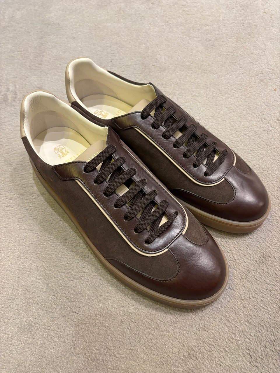Leather and Suede Low-Top Sneakers