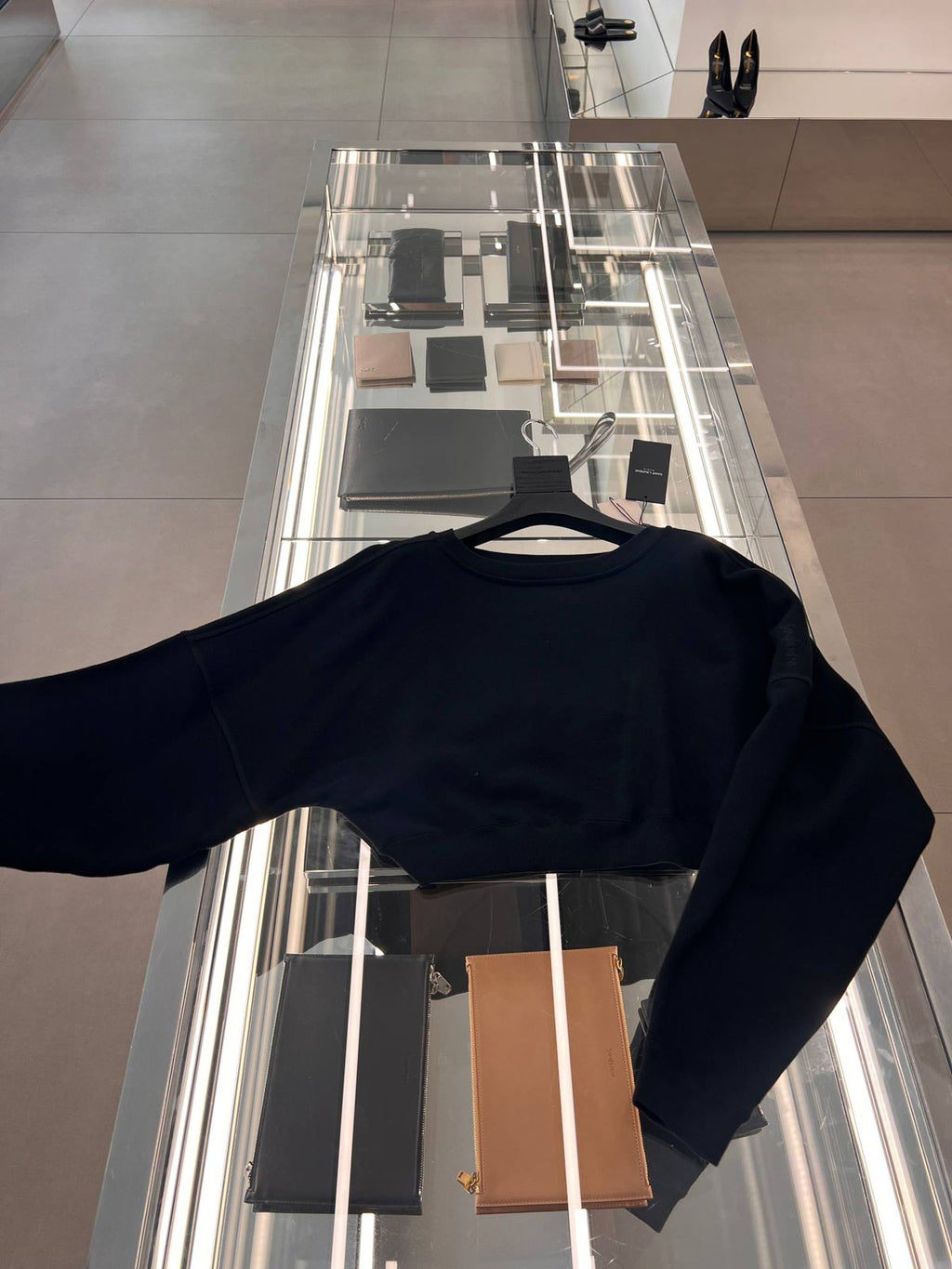 Cropped Sweatshirt in Organic Cotton