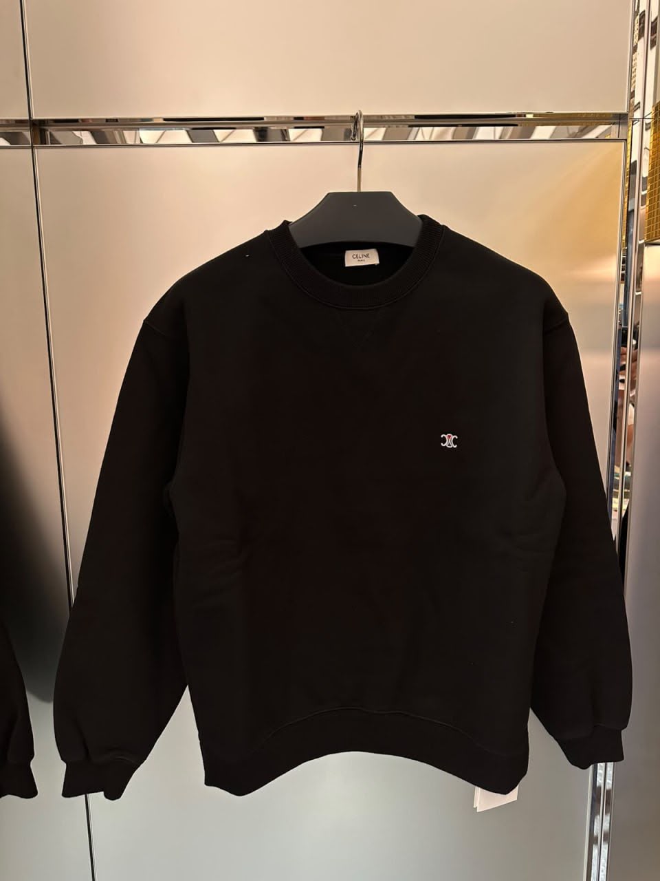Loose Sweatshirt in Cotton Fleece with Triomphe Embroidery