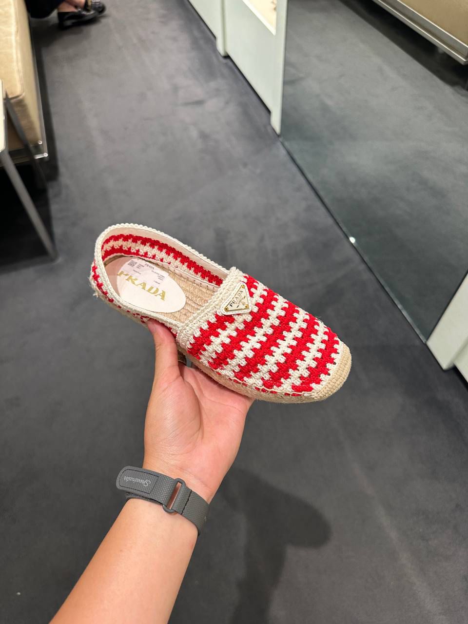 Crochet fabric espadrilles