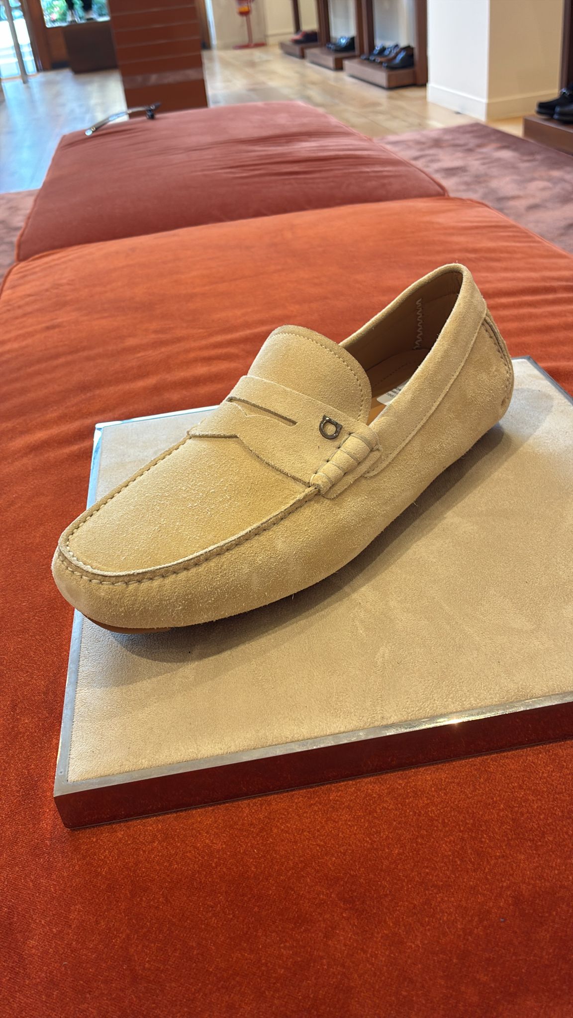 Ferragamo Gancini Suede Loafer