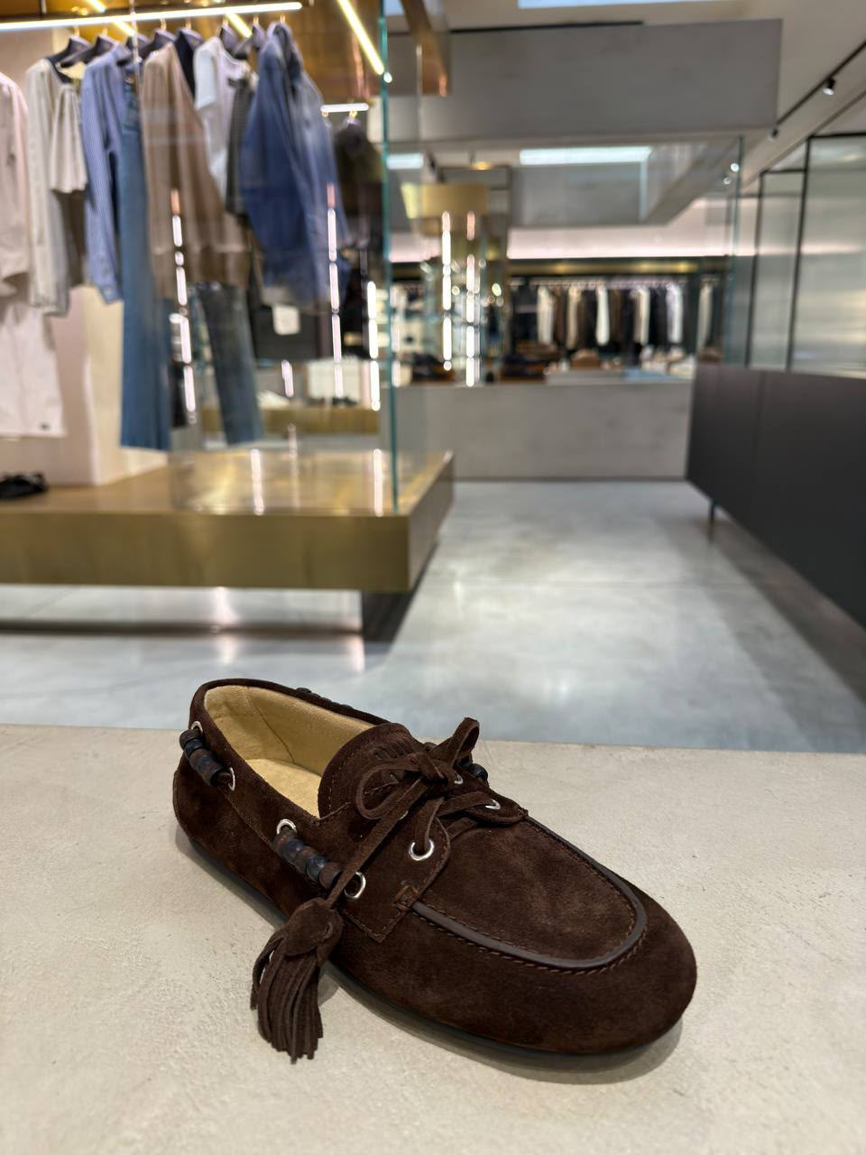 Suede Moccasins with Tassels