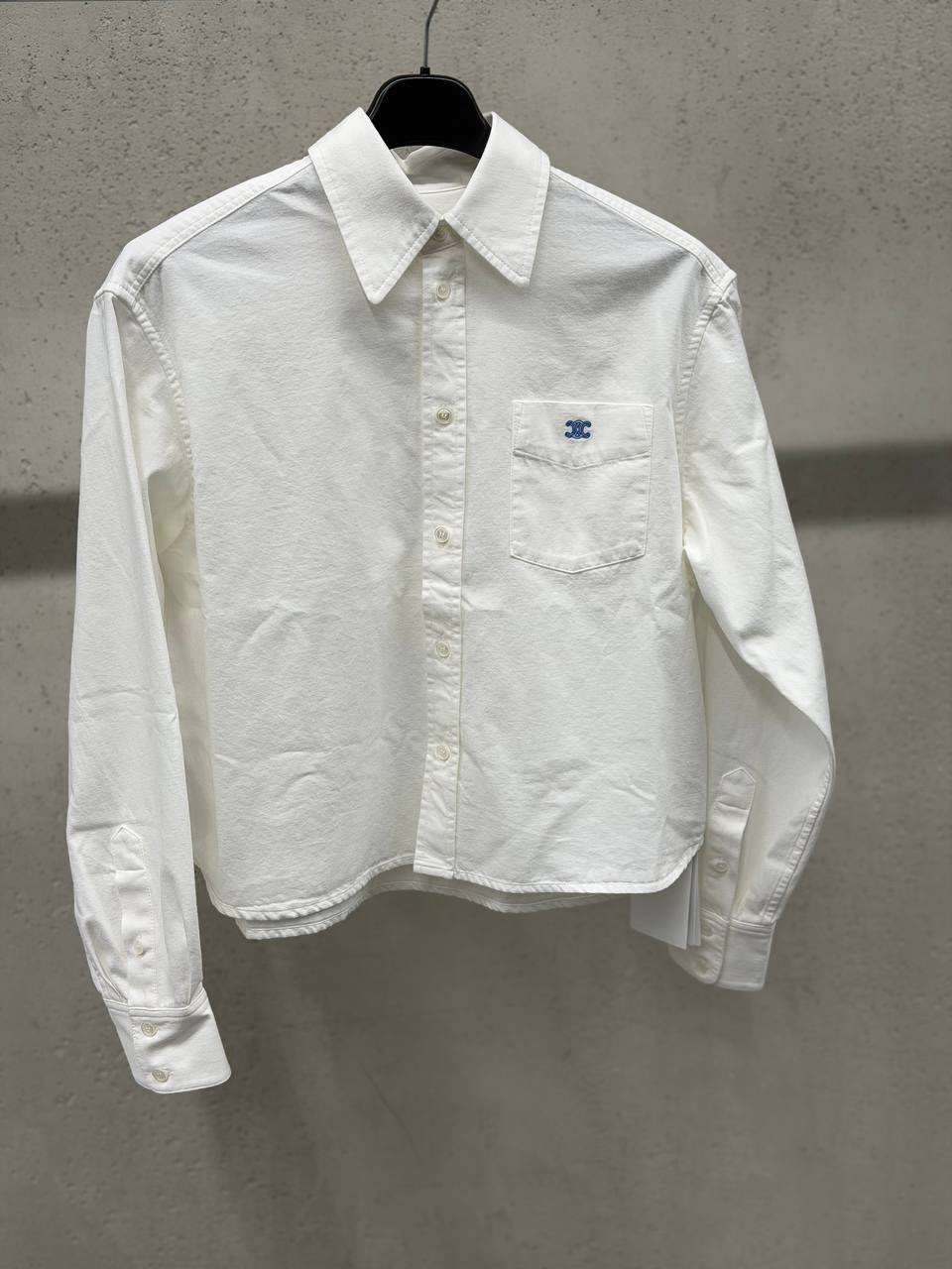 Cropped Shirt in Cotton Drill