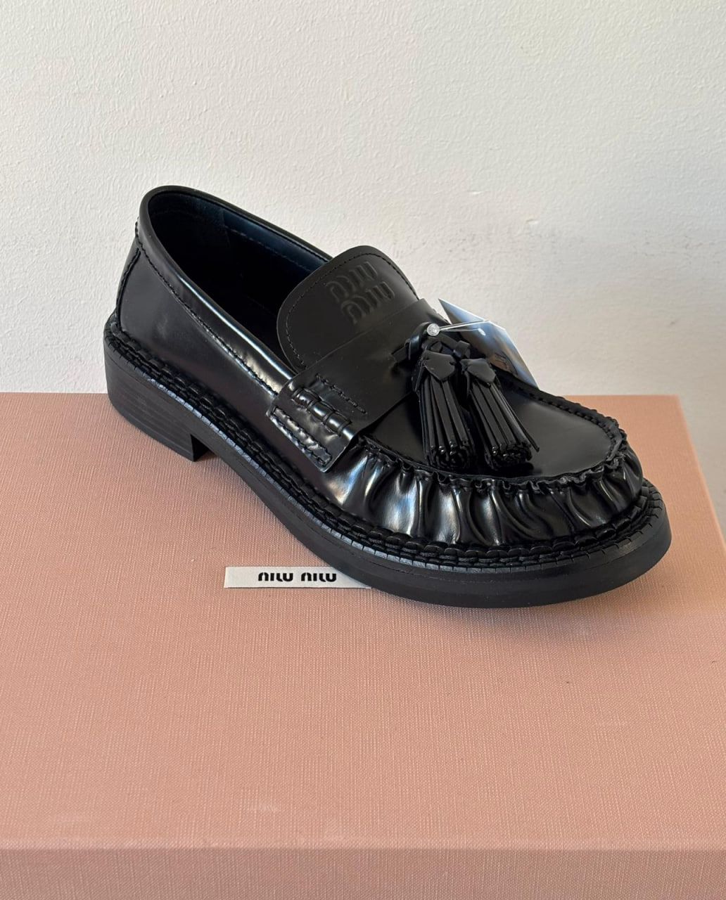 Brushed Leather Tassel Loafers