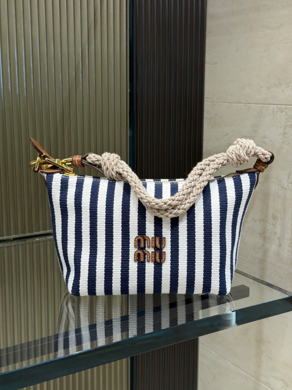 Striped Canvas Mini Bag