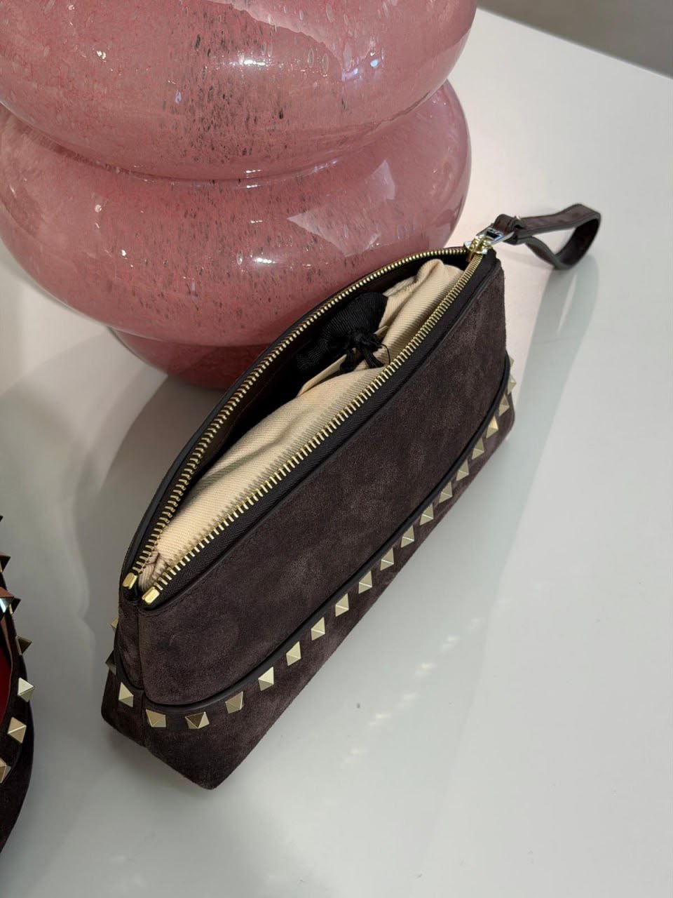 Rockstud Suede Pouch