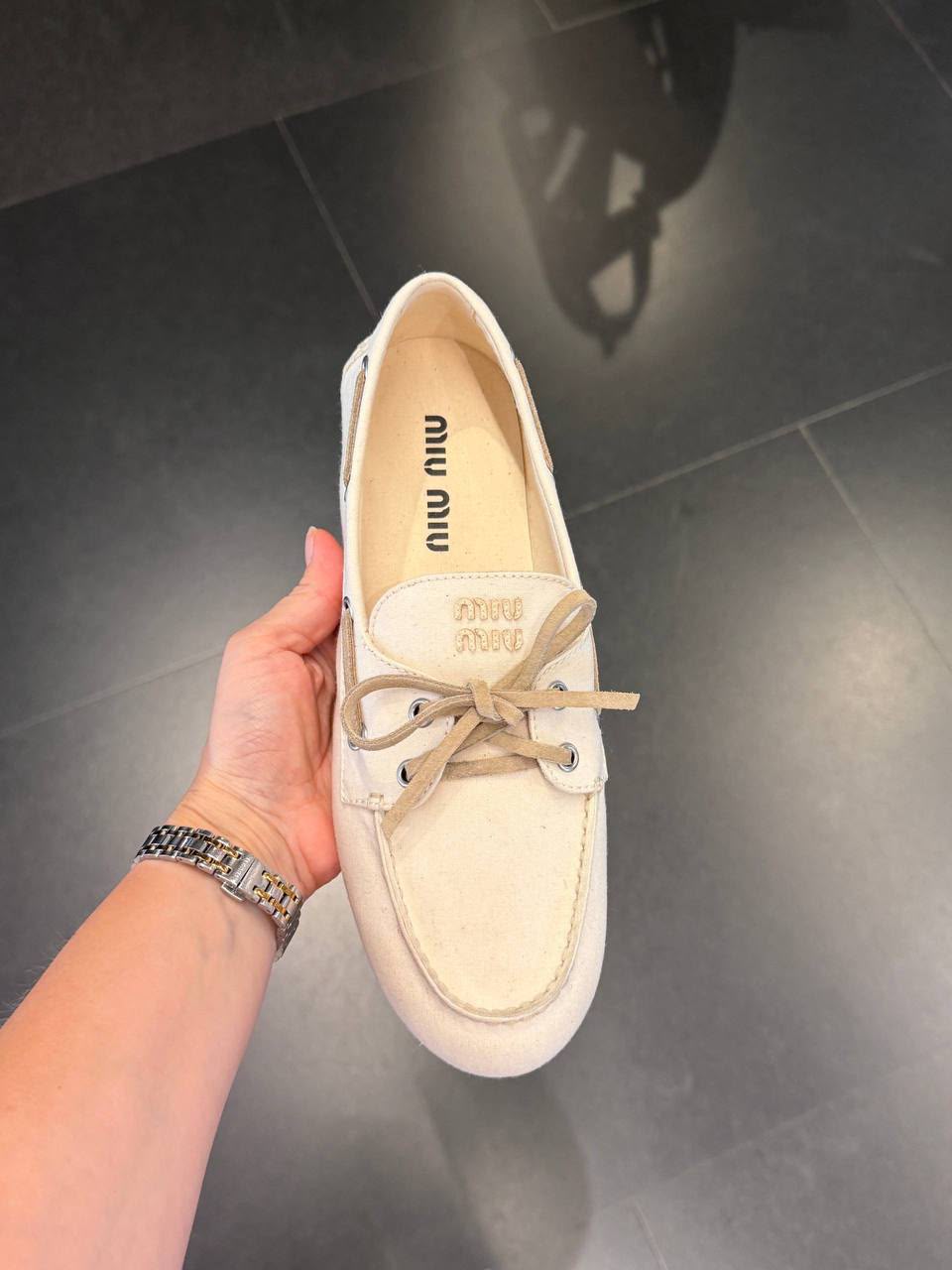 Canvas boat shoes