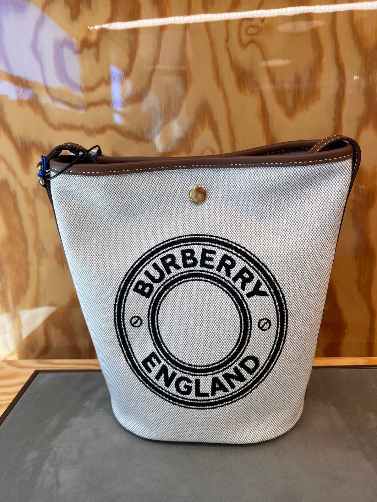 Burberry Canvas and Leather Bucket Bag