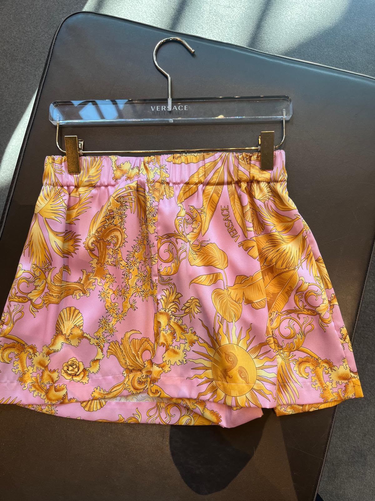 Barocco Sun Print Silk Shorts