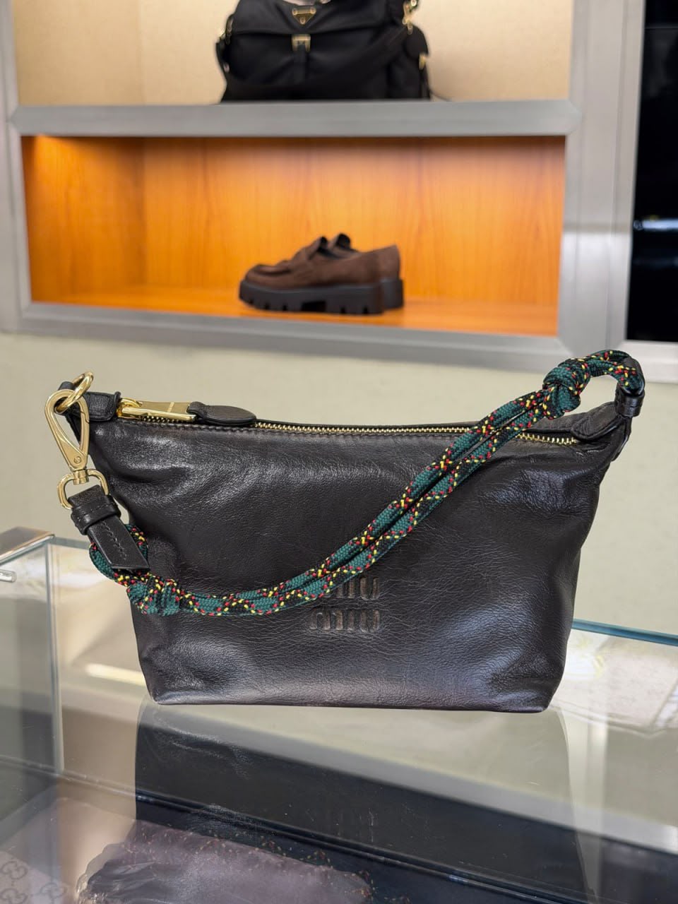 Leather Mini Bag with Rope Strap