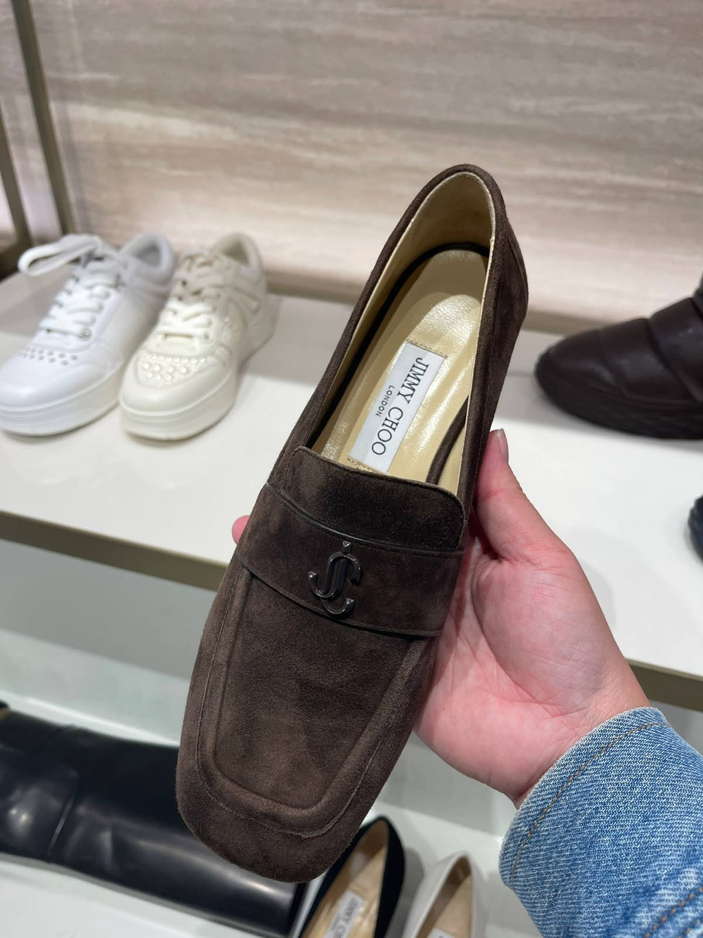 Suede Loafer with JC Emblem
