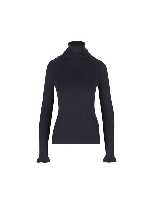 Pullover dolcevita aderente in maglia di lana e cotone