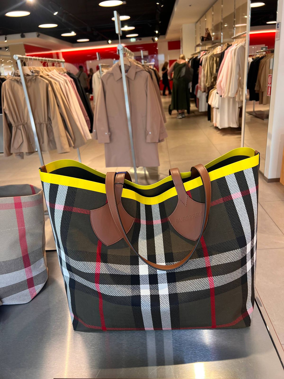 Burberry Check Canvas Tote Bag
