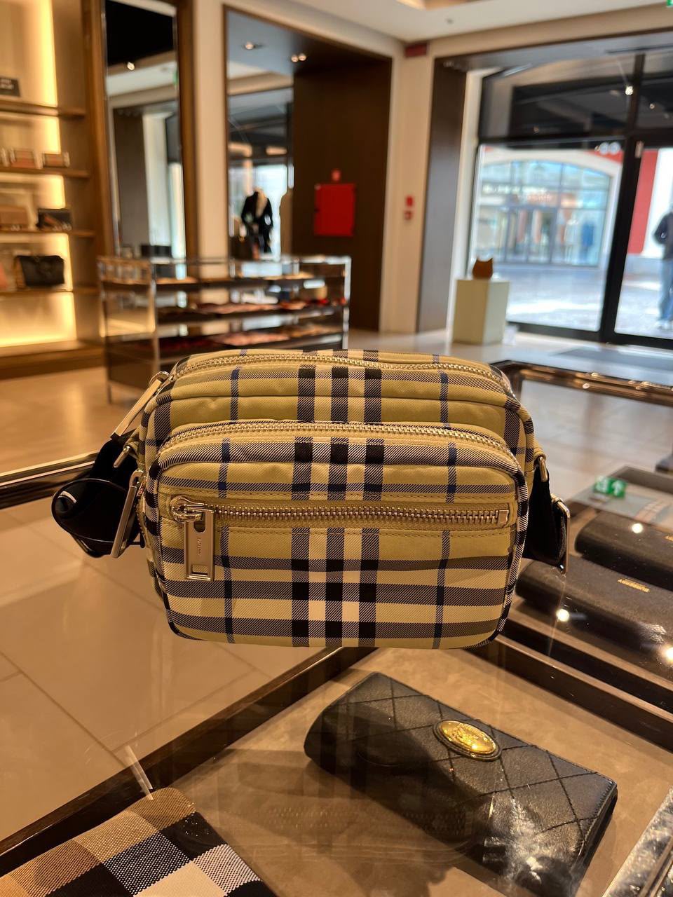 Check Nylon Crossbody Bag