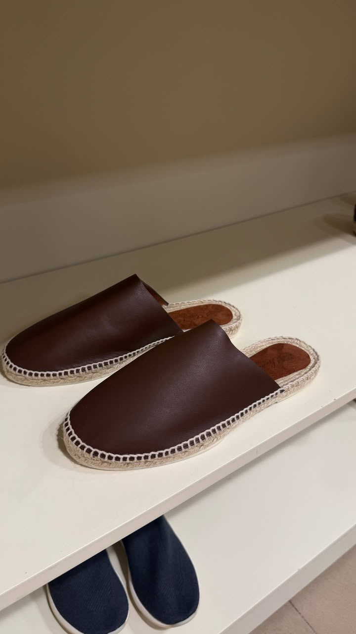 Leather Espadrille Mules