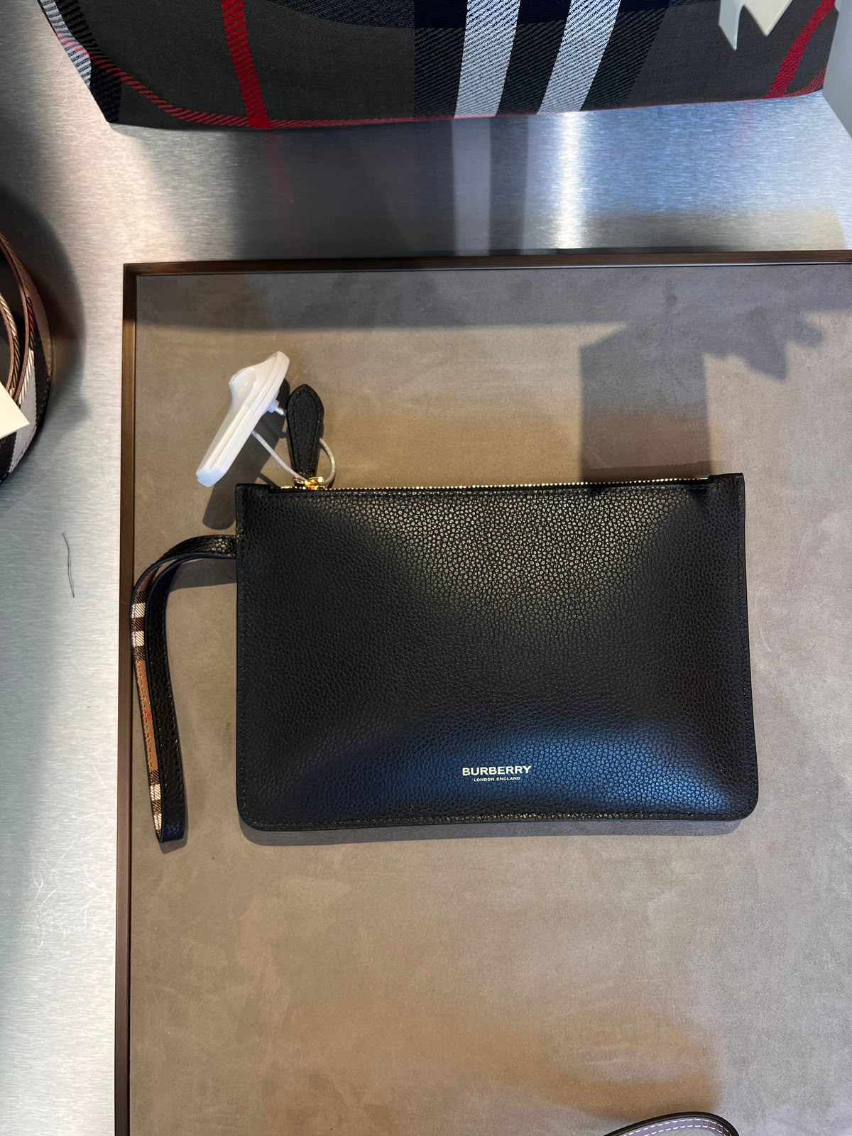 Grainy Leather Zip Pouch