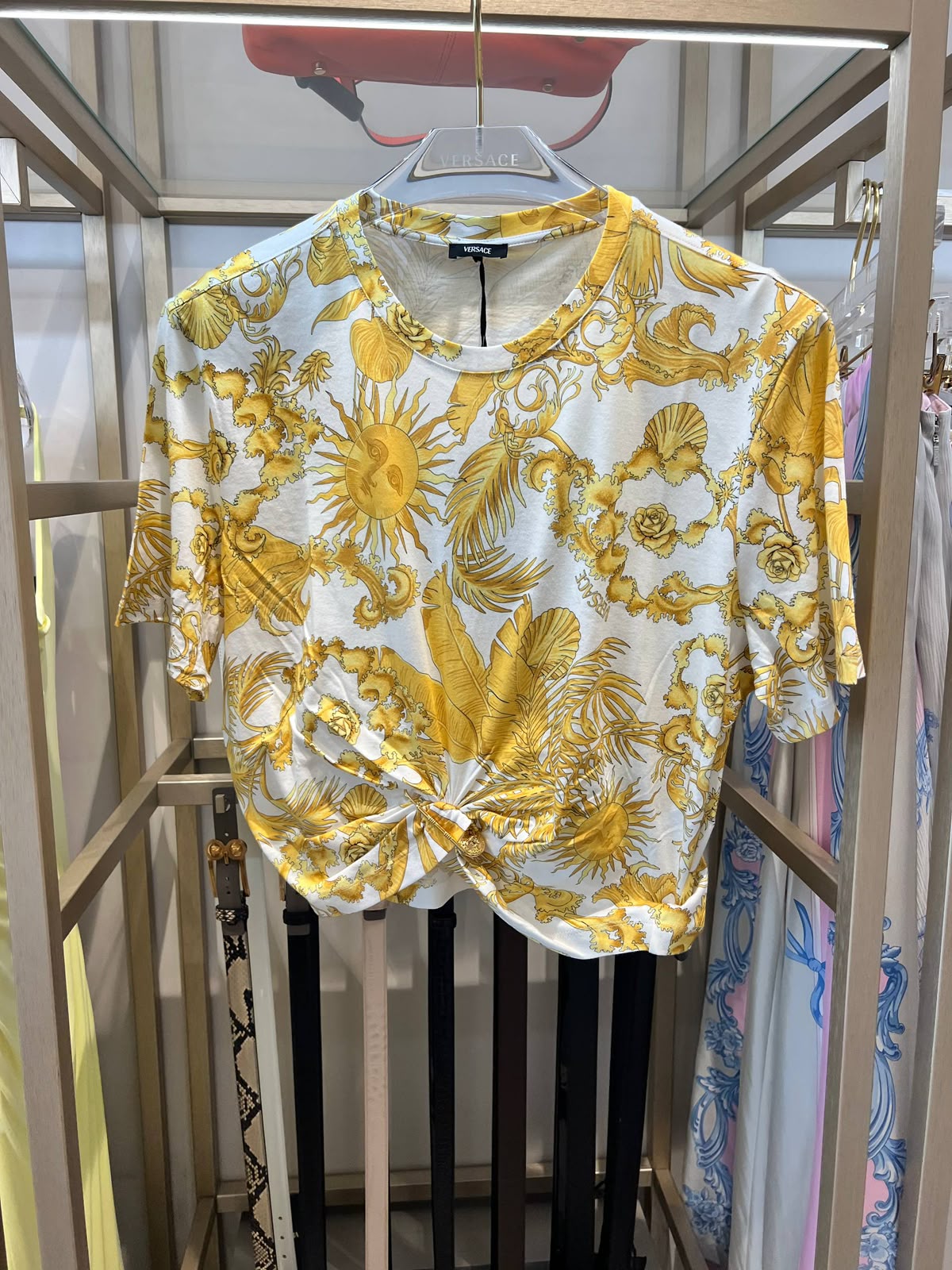 Sun-Print Knot-Front T-Shirt