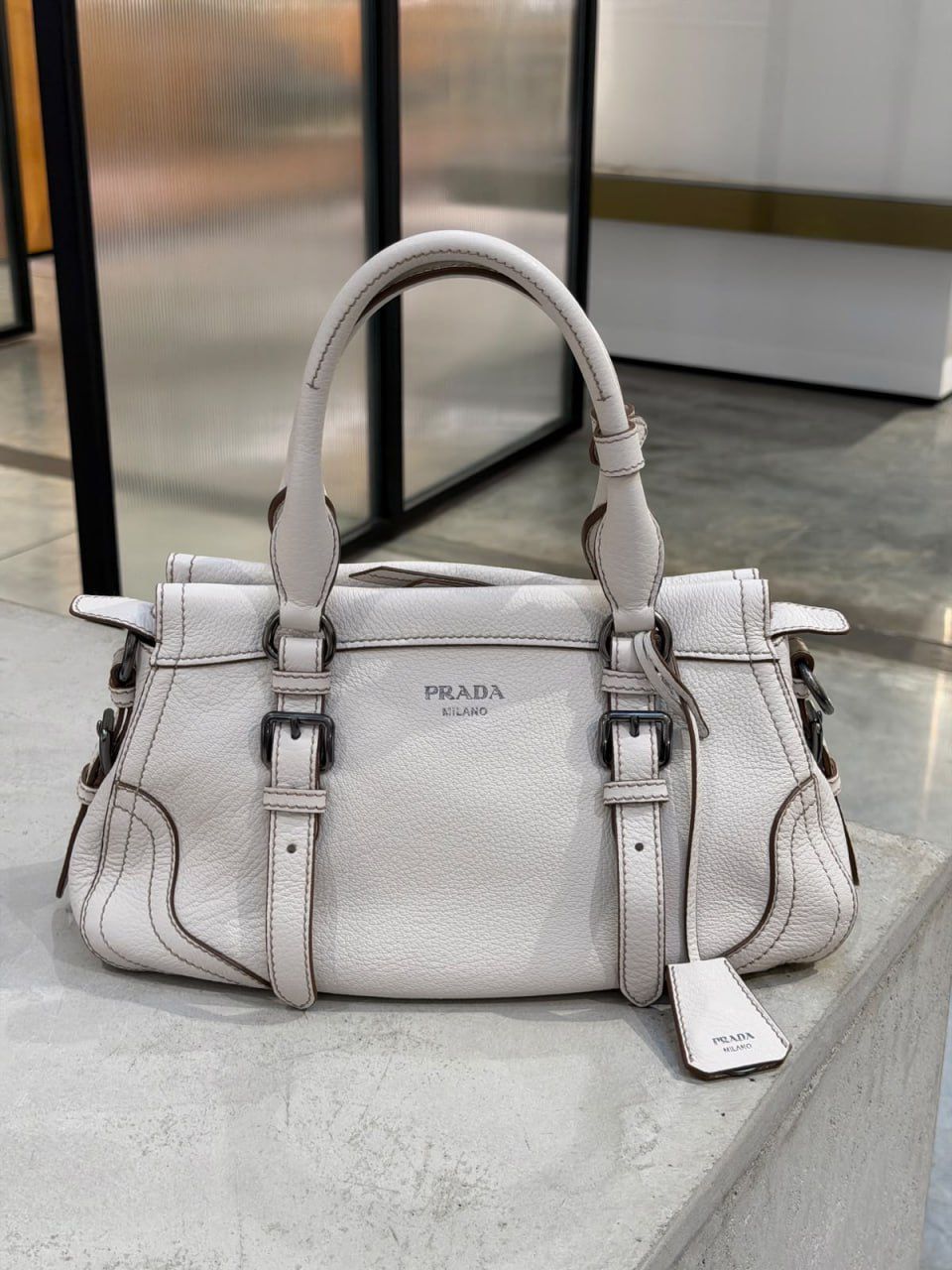Buckle Leather Handbag