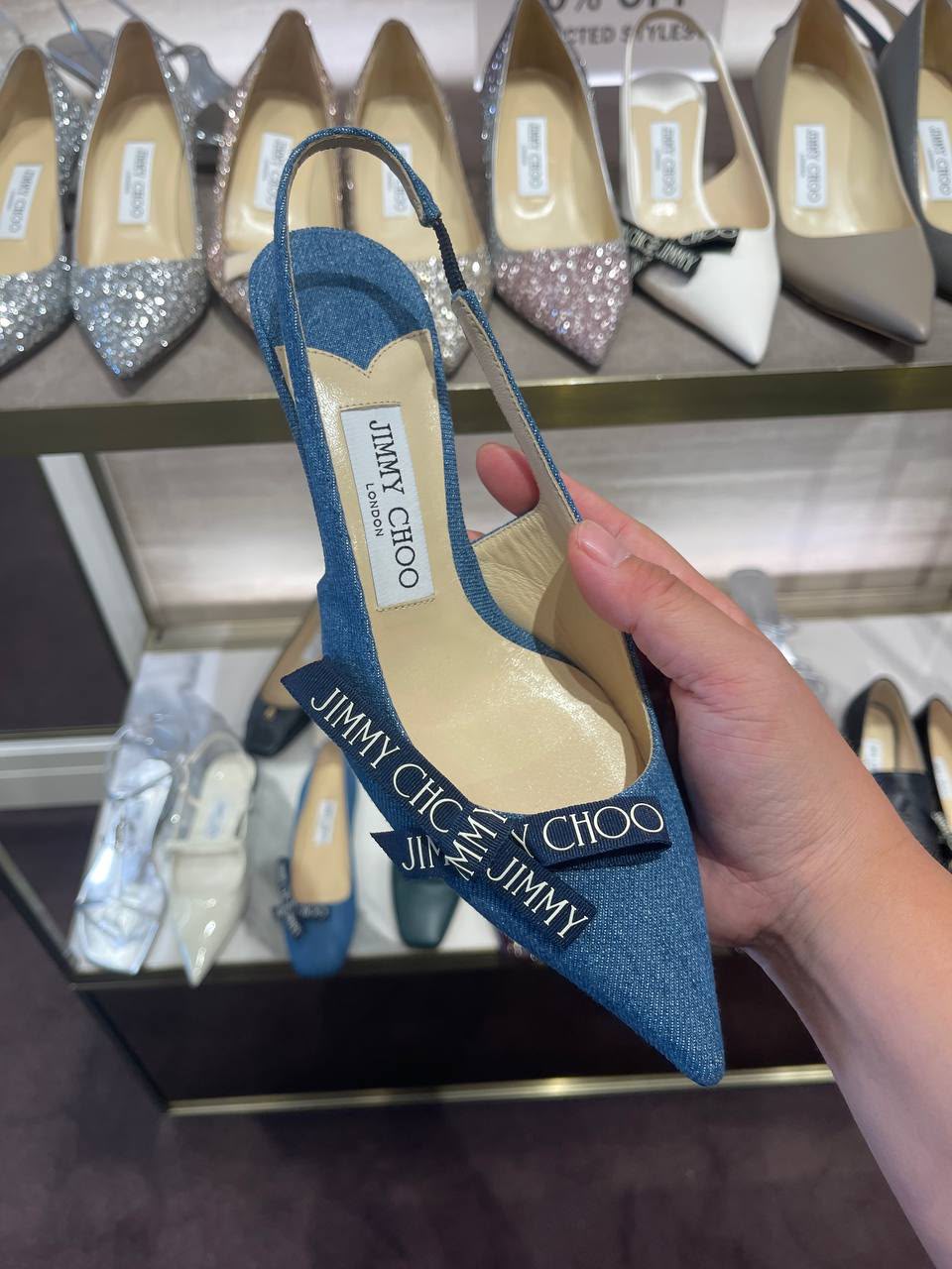 Bing 100 Denim Slingback Pumps