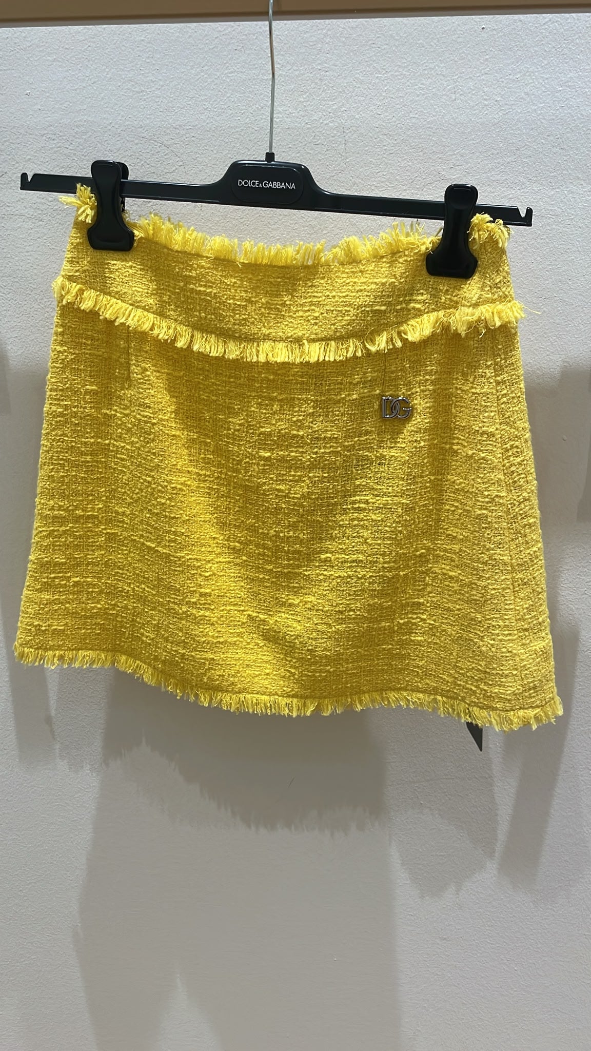 Tweed Mini Skirt with Frayed Edges