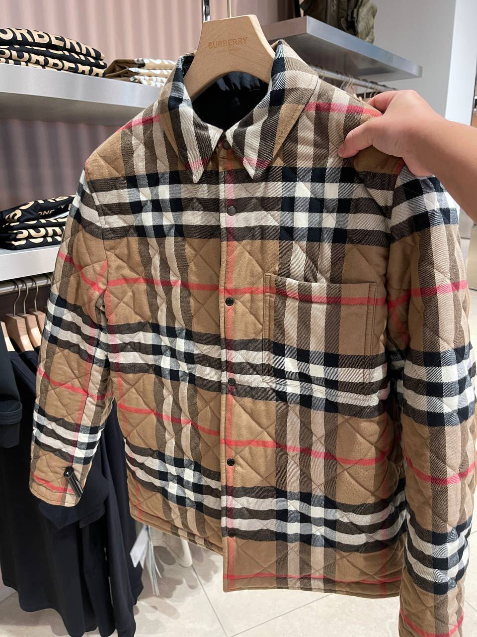 Check Quilted Overshirt