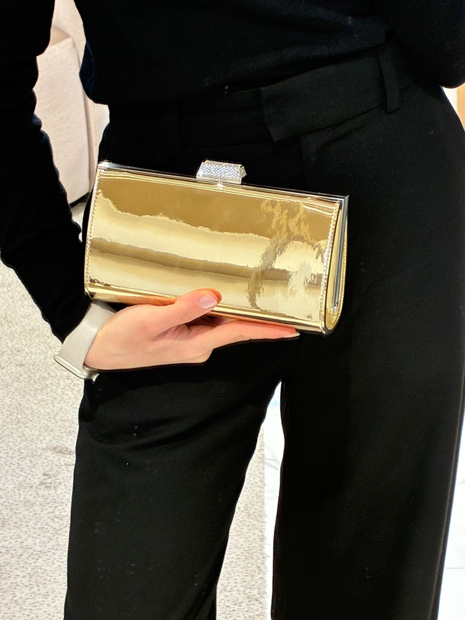 Metallic Gold Box Clutch