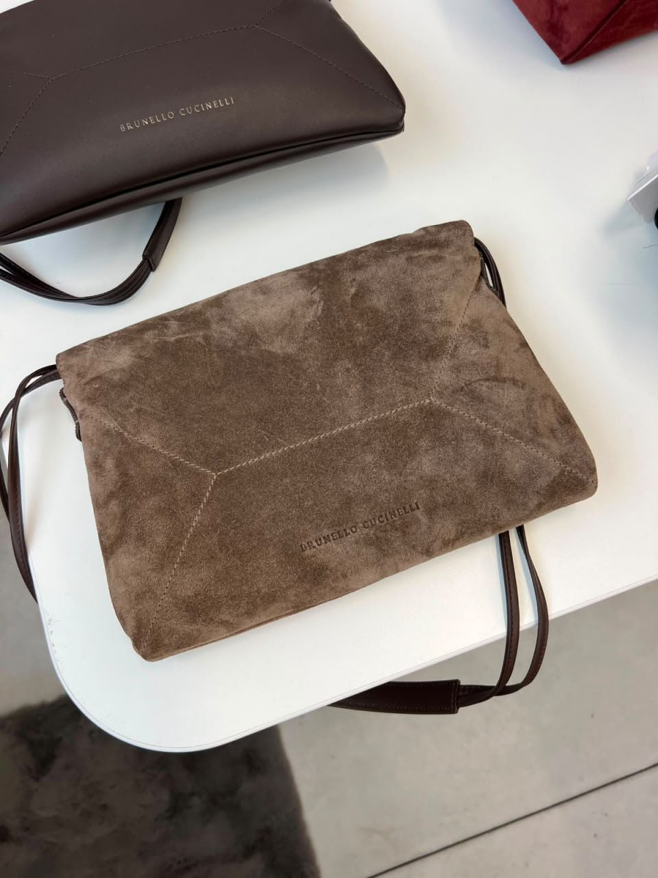 Suede Envelope Crossbody Bag
