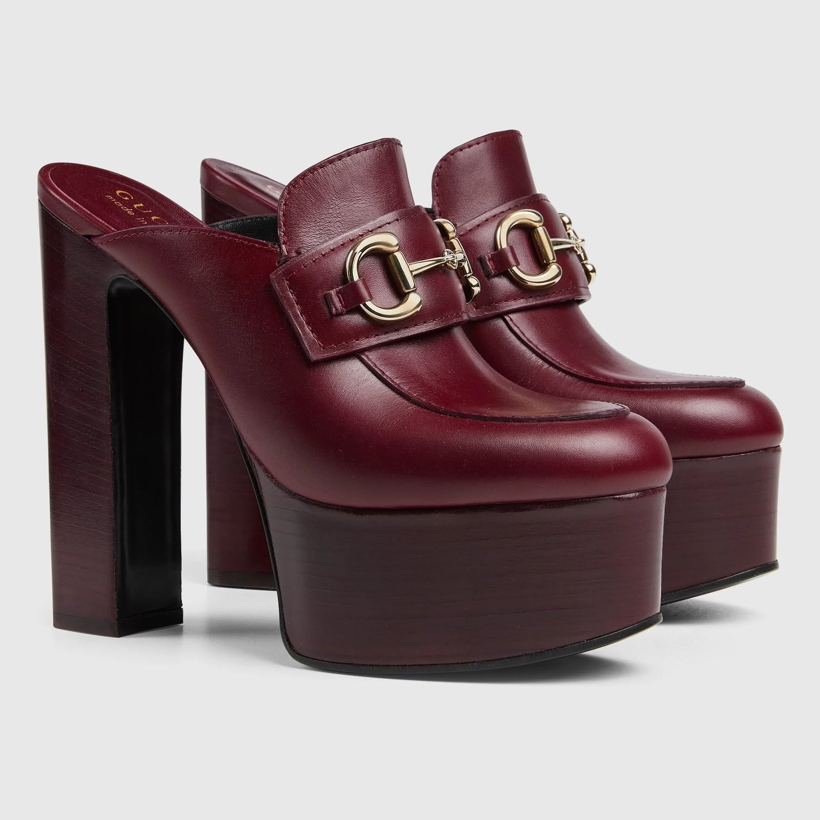 Horsebit platform mule