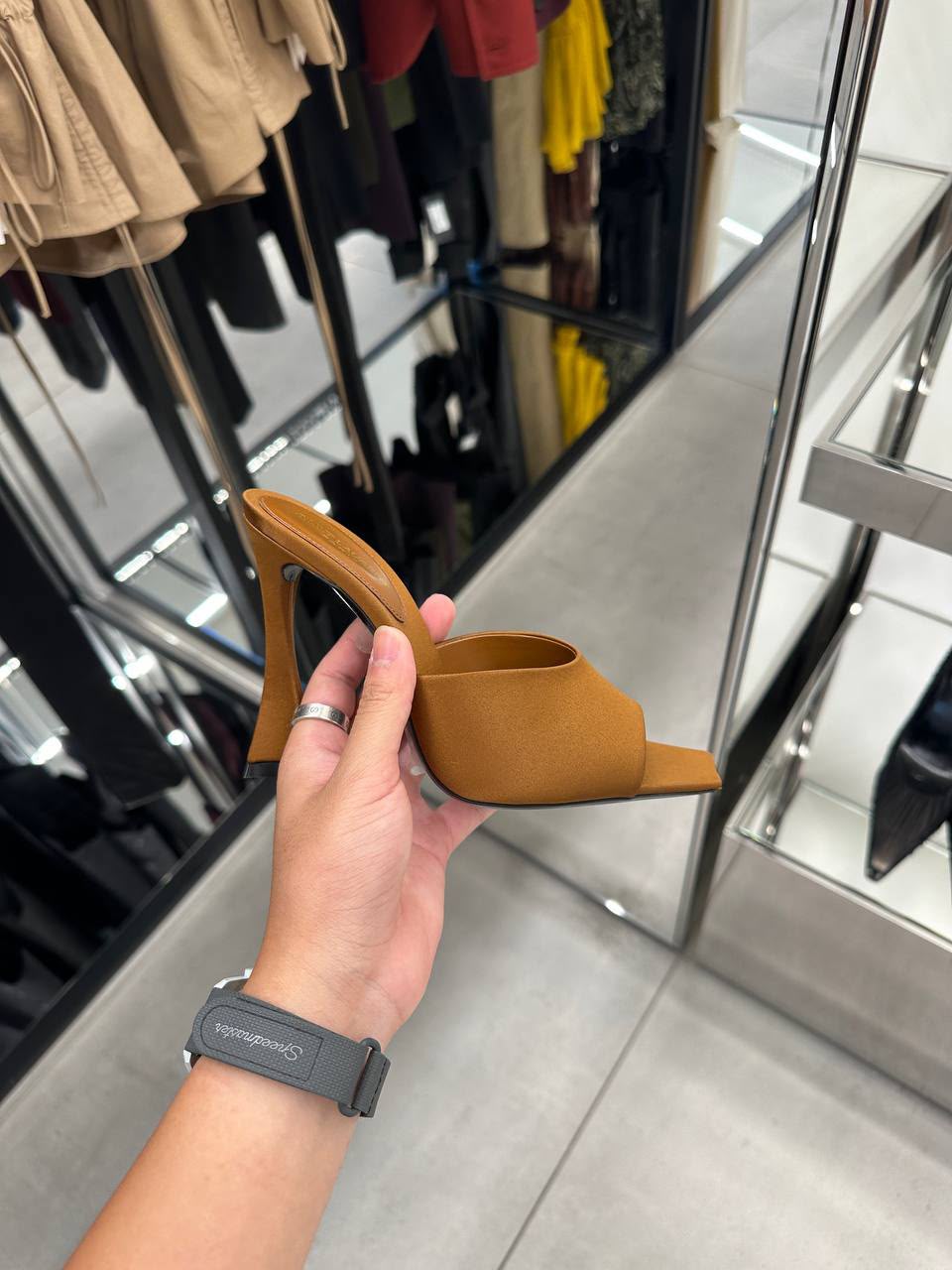 Square Toe Sculptural Heel Mules
