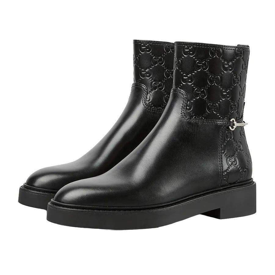 GG Embossed Ankle Boot